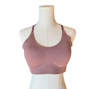 Knix - Racerback Lace Bralette Mauve Wireless Seamless Comfort Bra Sz L